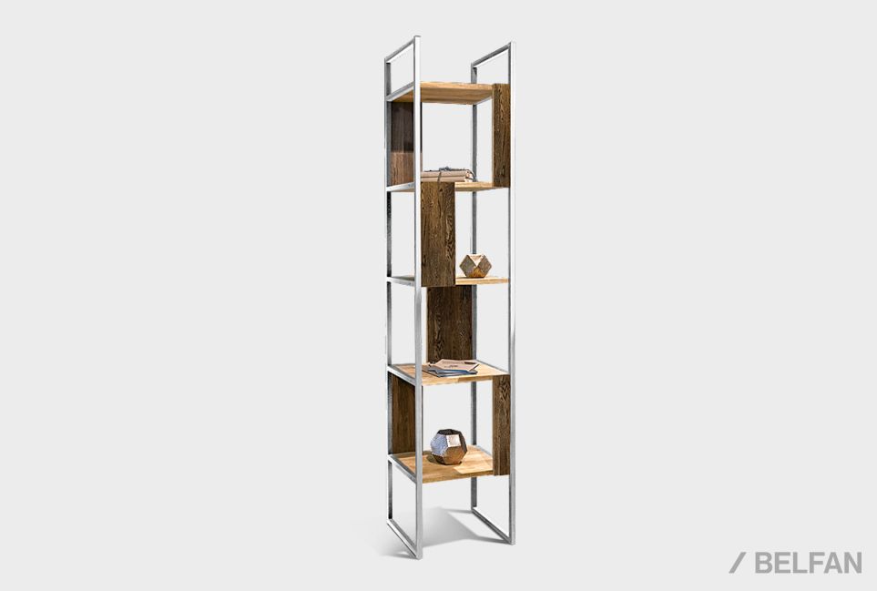 Стеллаж "Арт" 430 массив дуба, металл 1