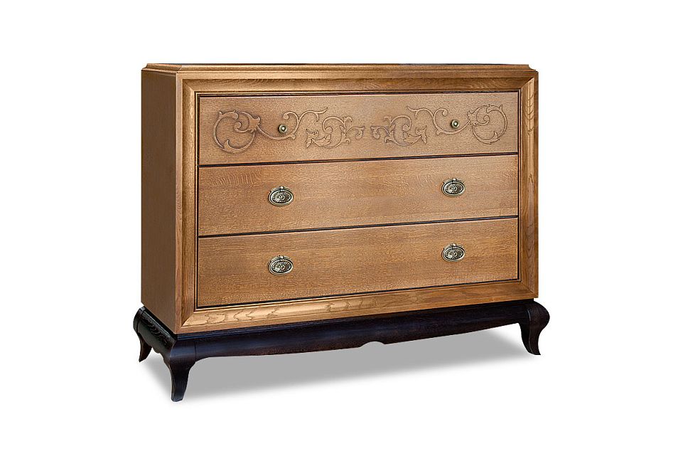 Комод "Соната" (декор); коньяк+горький шоколад с тёмной патиной