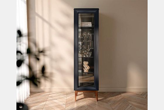 Витрина 1-но дв. "Сакраменто" (правая) массив и шпон дуба, МДФ 3