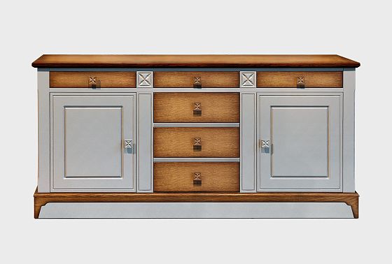 Тумба 3-х секционная "Бриансон" массив и шпон дуба, МДФ 6