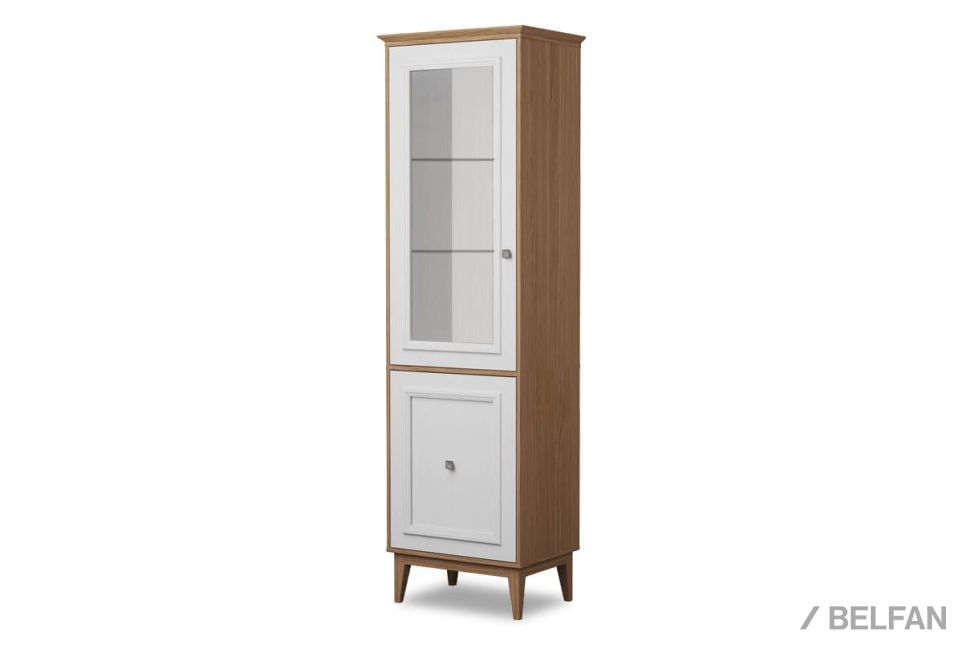 Витрина 1-но дверная "Кённинг" (левая) массив и шпон дуба, МДФ 1