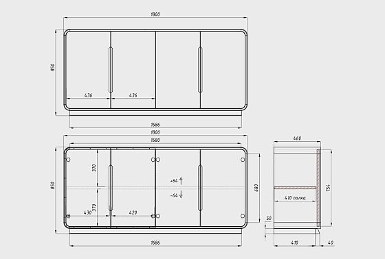 Тумба "Монблан" 4 массив дуба 5