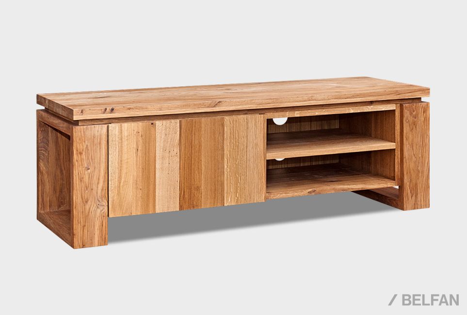 Тумба под ТВ "Берген" В-120 массив и шпон дуба 1