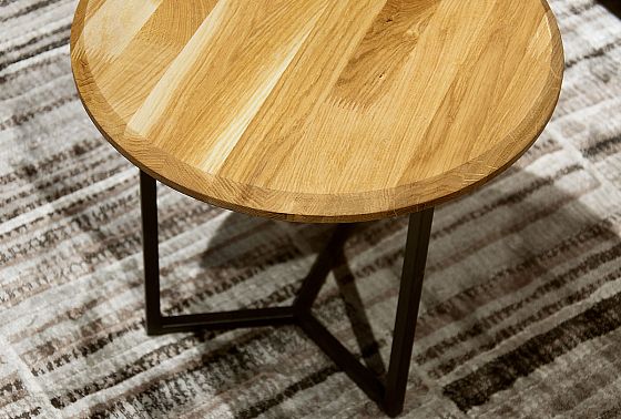 Стол журнальный "Арт" круглый 40 массив дуба, металл 6