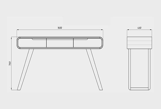 Стол письменный "Монблан" массив дуба 10