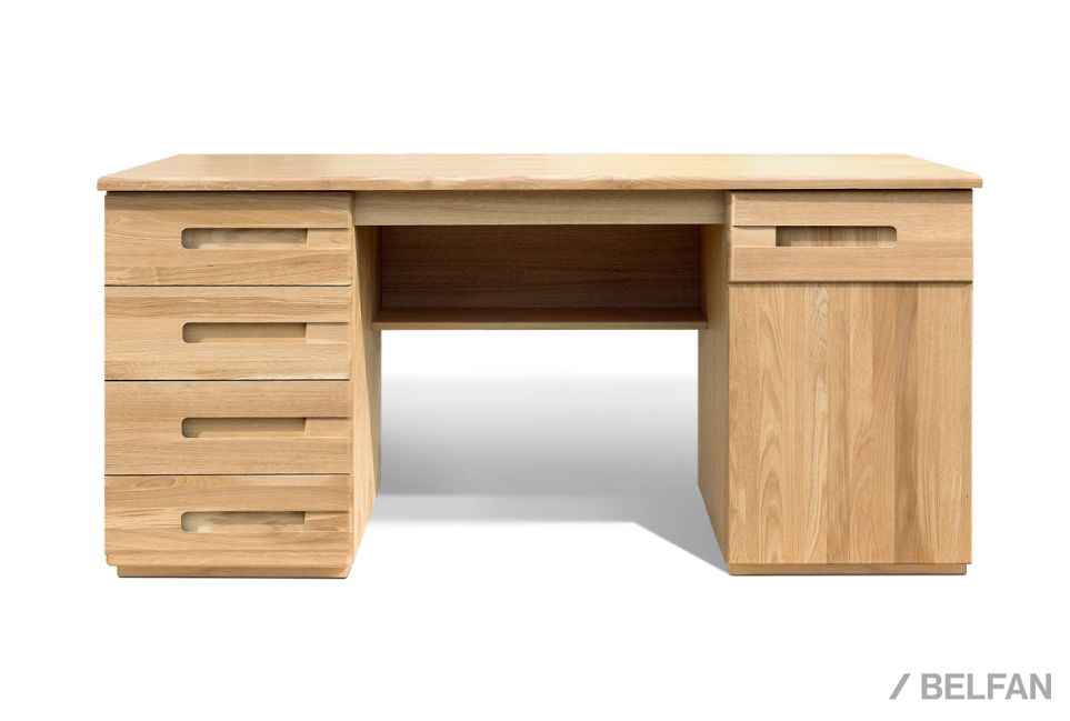 Стол письменный "Хедмарк" 160 (2 тумбы) массив и шпон дуба 2