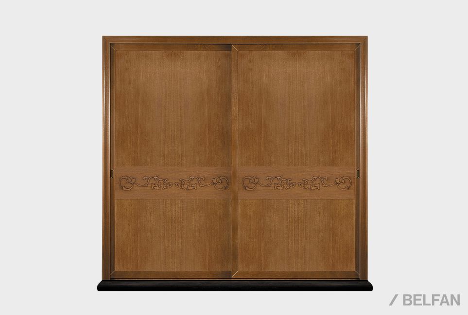 Шкаф-купе для одежды 2-х дв. "Соната" без зеркала (декор) массив и шпон дуба 1