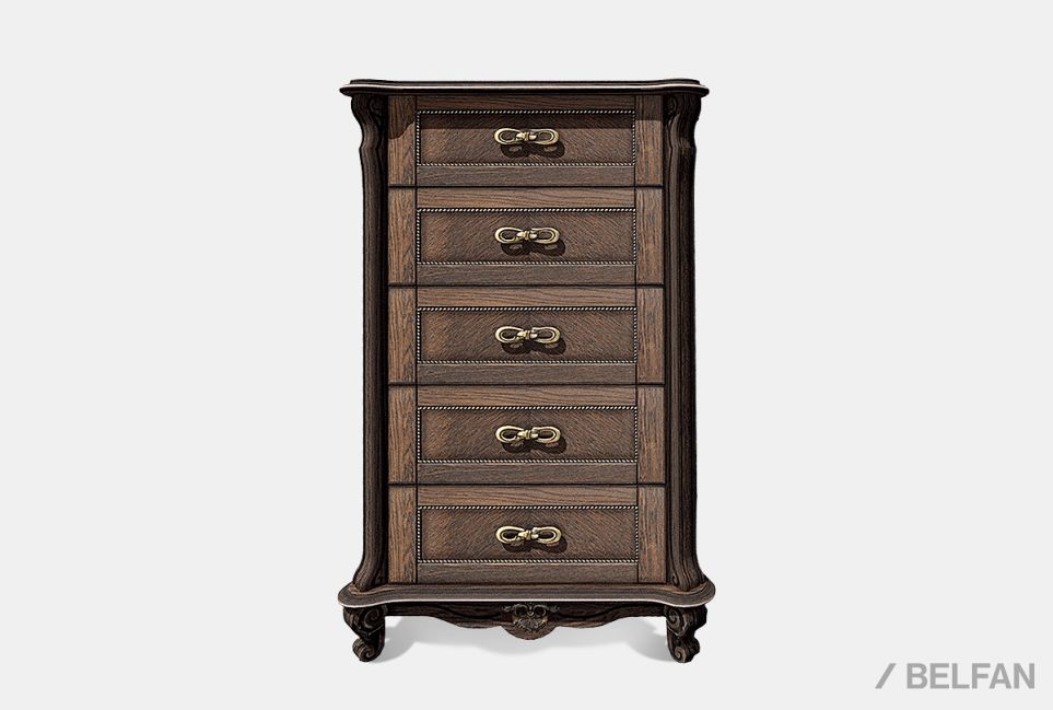 Комод высокий "Алези" 23 массив и шпон дуба 1