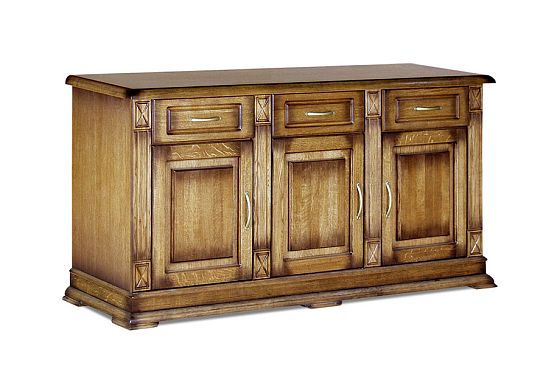 Тумба 3-х дверная "Верди Люкс 3" массив и шпон дуба 4