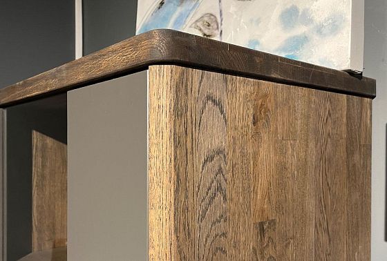 Шкаф с витриной 1-но дверный "Уоллстрит" (правый) массив дуба, МДФ 3