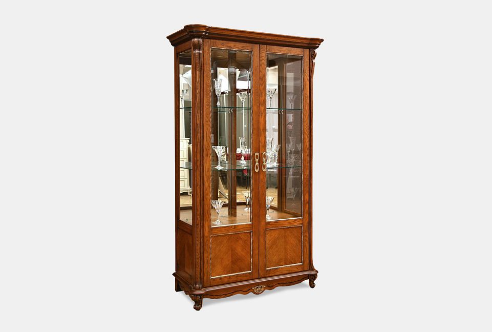 Шкаф с витриной "Алези 2"; античная бронза