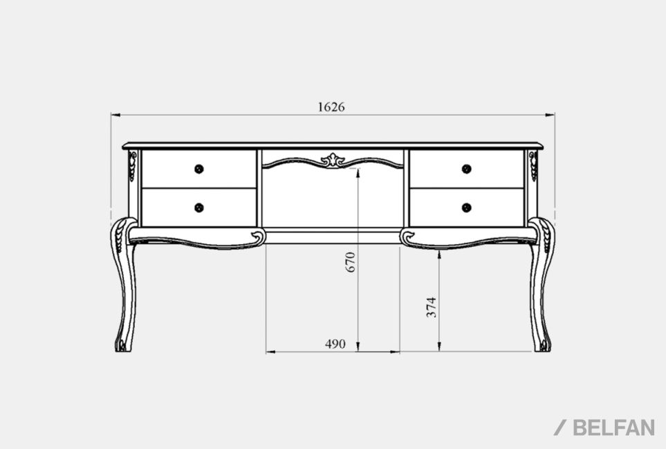 Стол туалетный "Флерон" массив и шпон дуба 2