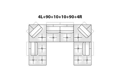 "Бакстер" диван угловой П-образный