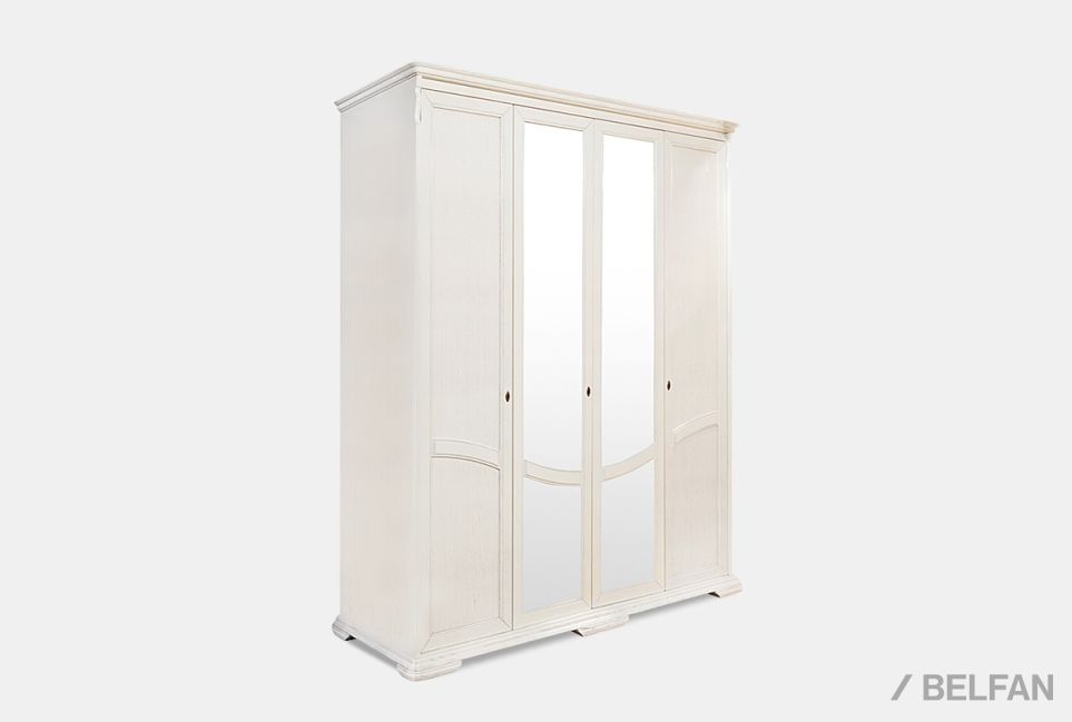 Шкаф для одежды 4-х дв. "Лика" (с зеркалом) массив и шпон дуба 1