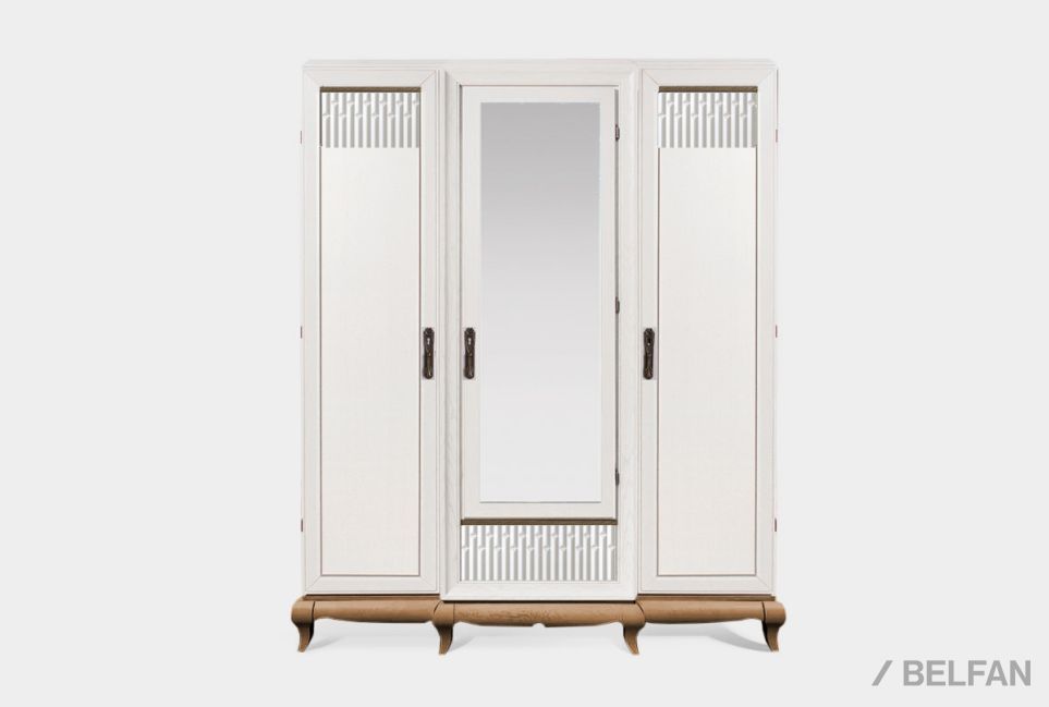 Шкаф для одежды 3-х дв. "Армония" с зеркалом массив и шпон дуба 1