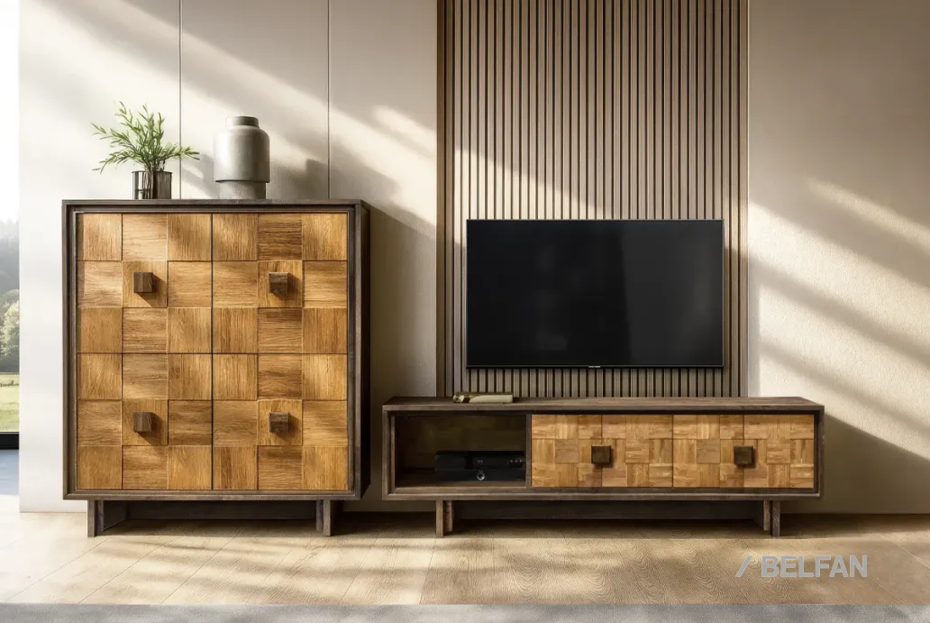 Гостиная «Куб Дизайн» #3 графит + бейц-масло (шашки)