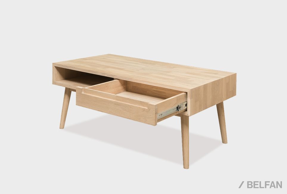 Стол журнальный "Ирвинг" (с ящиком) массив дуба 6