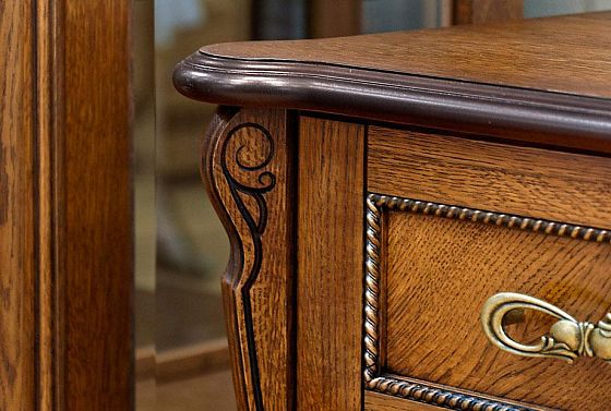 Стол письменный "Алези 1" с ящиками (1 тумба слева) массив и шпон дуба 3