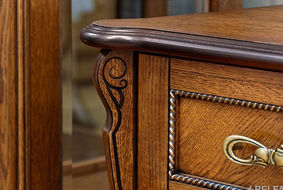 Стол письменный "Алези 1" с ящиками (1 тумба слева) массив и шпон дуба 2