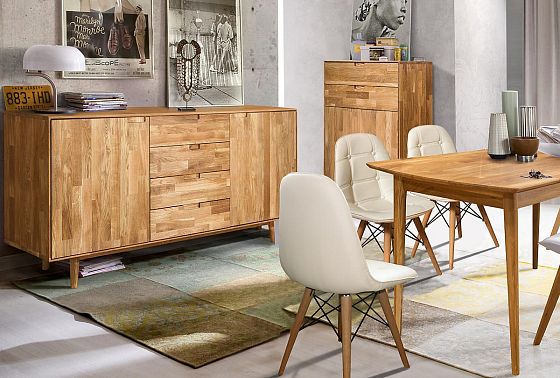 Тумба "Ирвинг" 2 высокая массив дуба 11