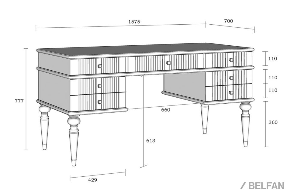 Стол письменный "Рандеву" 007 массив сосны 4