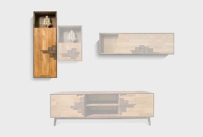 Шкаф навесной "Ирвинг Дизайн" 120 (левый); графит, бейц-масло