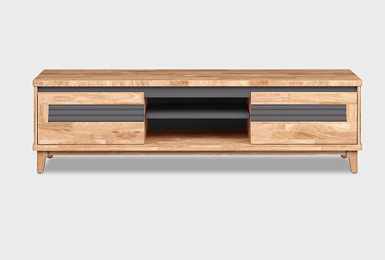 Тумба под ТВ "Уоллстрит" 170 (с нишей) массив дуба, МДФ 9