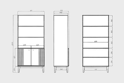 Стеллаж для книг "Чикаго"; *ВМФ-1782; агат