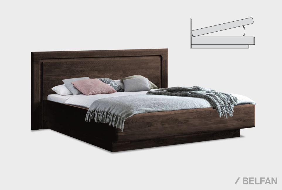 Кровать "Бремен" (узкая) с подъемным механизмом массив дуба 1