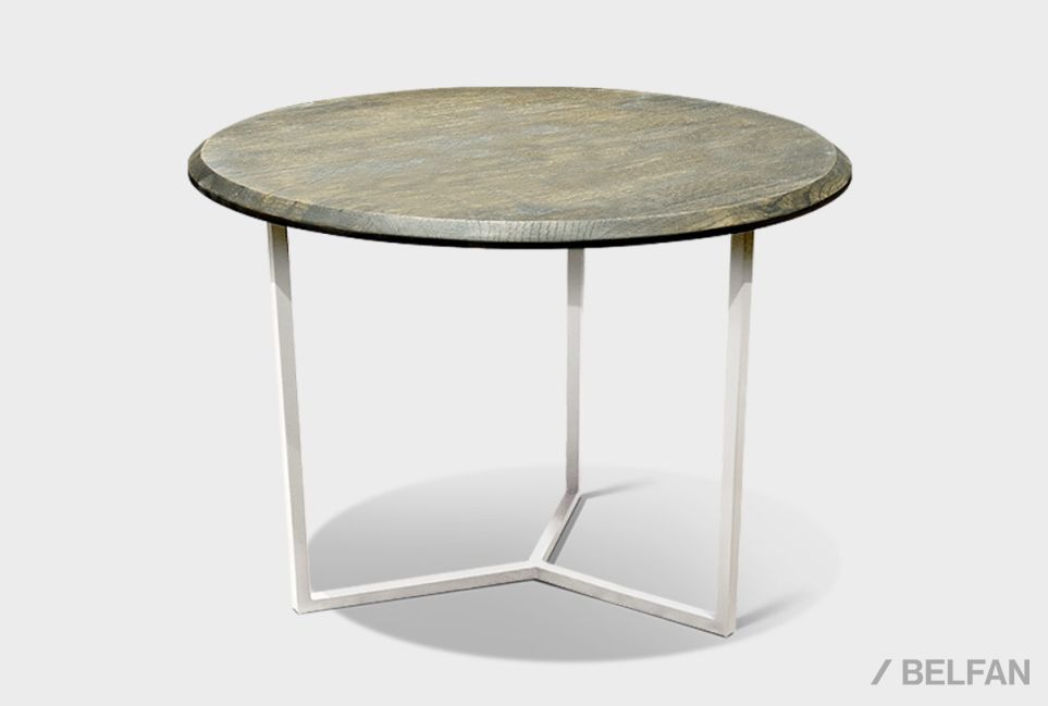 Стол журнальный "Арт" круглый 60 массив дуба, металл 1