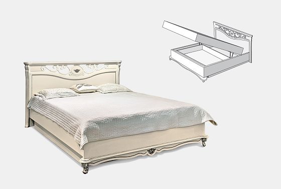 Кровать "Алези" с подьемным механизмом (низкое изножье) массив и шпон дуба 5