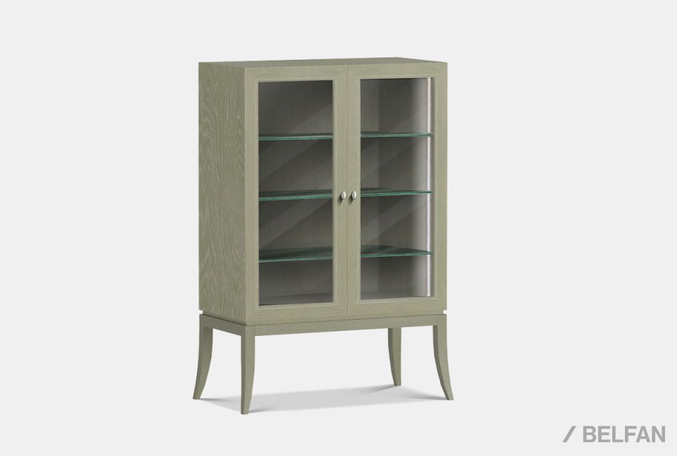 Тумба высокая "Коста" (стекло) массив и шпон дуба 1