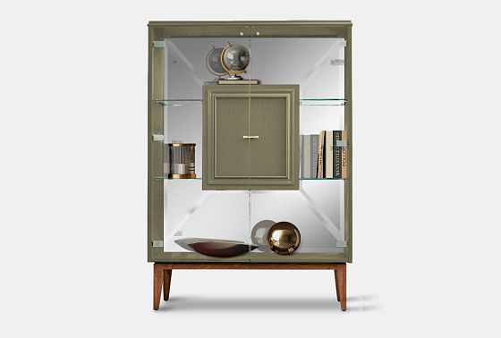 Тумба высокая "Сакраменто" (стекло) массив и шпон дуба, МДФ 9