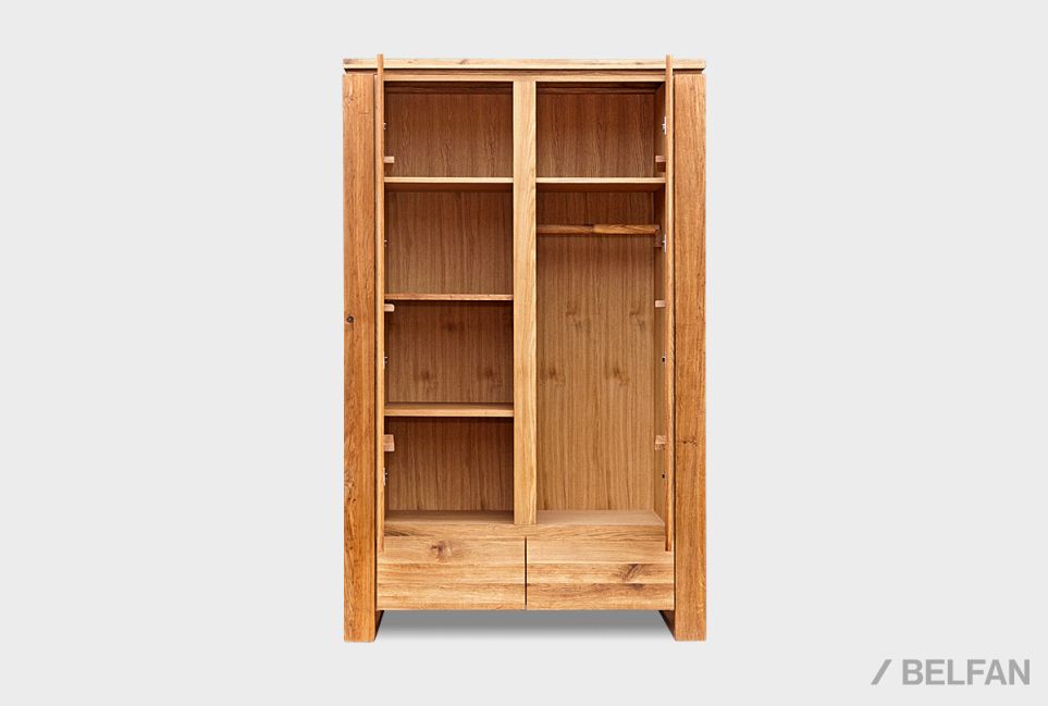 Шкаф для одежды 2-х дверный "Берген" В-22 массив и шпон дуба 5