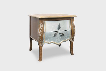 Тумба прикроватная "Трио"; *ММ-277-03; коньяк с серебряной патиной+серебро