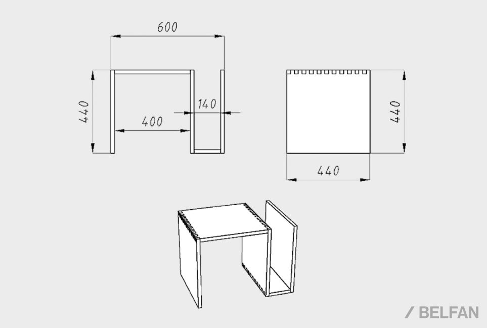 Стол приставной "Арт" (фигурный) массив дуба 4