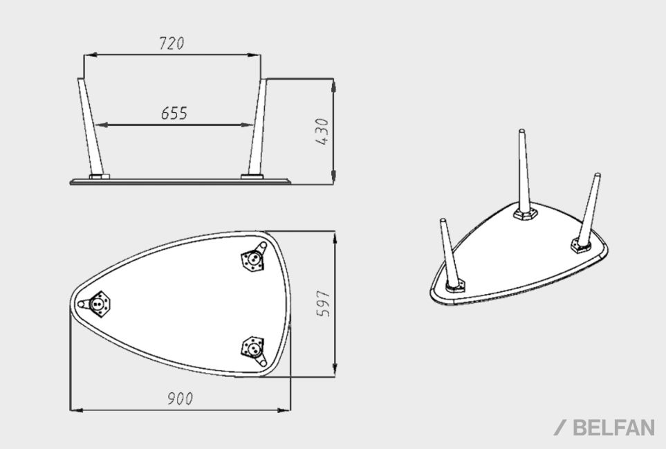Стол журнальный "Арт" 90 (капля) массив дуба 2