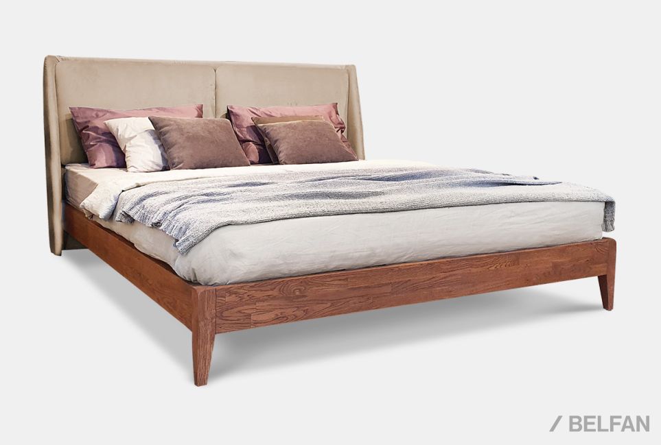 Кровать "Сакраменто" (мягкое изголовье) массив дуба 1