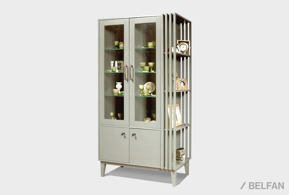 Витрина 4-х дв. "Чикаго" (правая) массив и шпон дуба 1