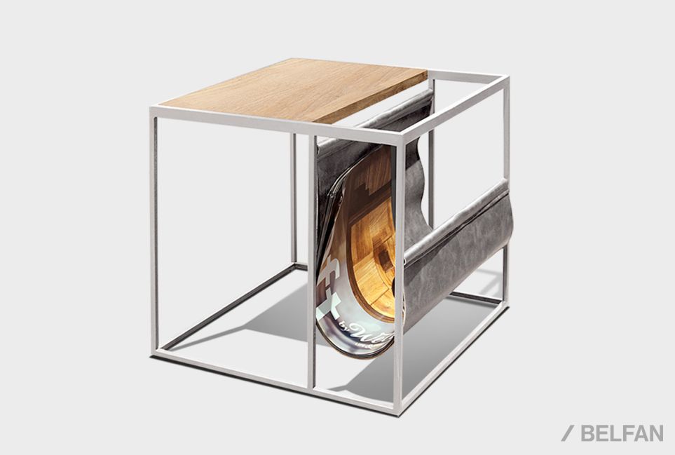 Стол журнальный "Арт" c газетницей массив дуба 1