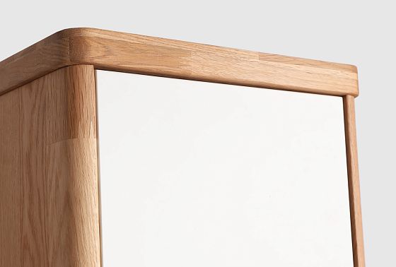 Шкаф навесной "Уоллстрит" (правый) массив дуба, МДФ 10