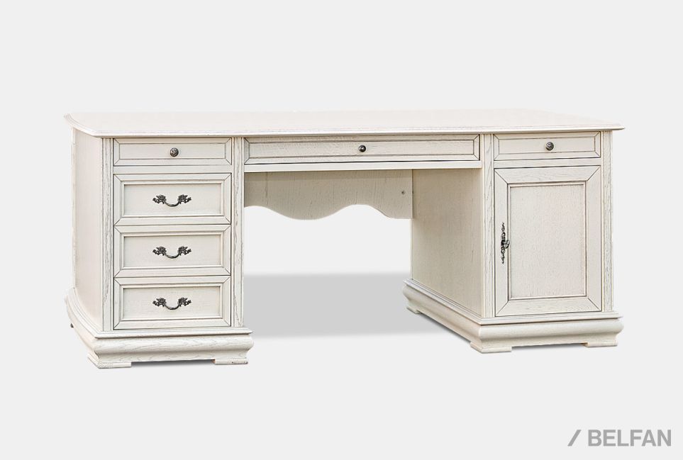 Стол письменный "Тэфи" (2 тумбы) массив и шпон дуба 1