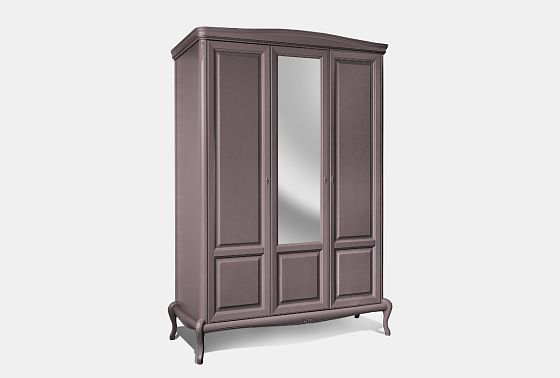 Шкаф для одежды "Флерон" 3-х дв. (с зеркалом) массив и шпон дуба 3