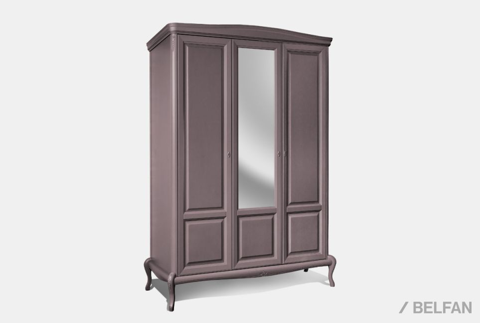 Шкаф для одежды "Флерон" 3-х дв. (с зеркалом) массив и шпон дуба 1