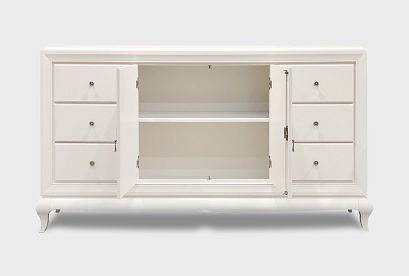 Тумба "Соната" 4 (с ящиками); *ММ-284-26; белая эмаль с темной патиной