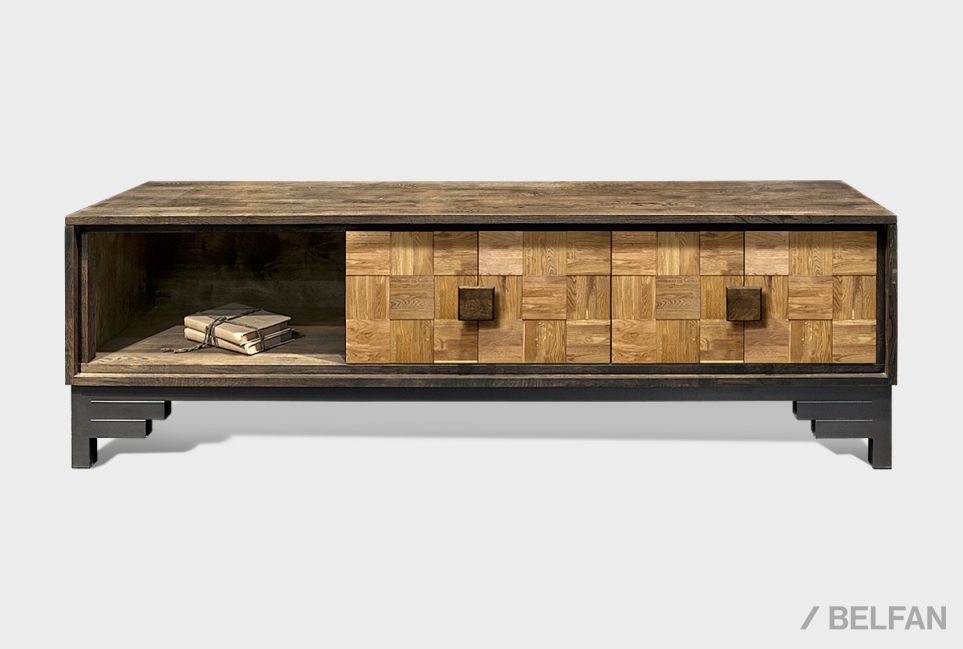 Тумба под ТВ "Куб Дизайн" 3 массив дуба 1