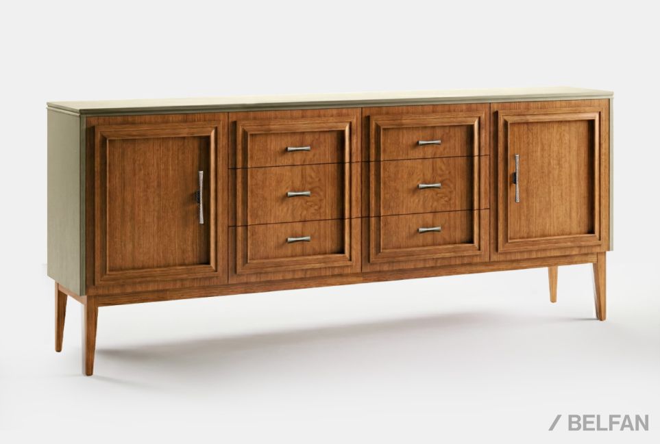 Тумба "Сакраменто" 4 (с ящиками) массив и шпон дуба, МДФ 1