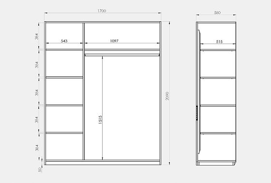 Шкаф для одежды 3-х дверный "Уоллстрит" массив дуба, МДФ 13