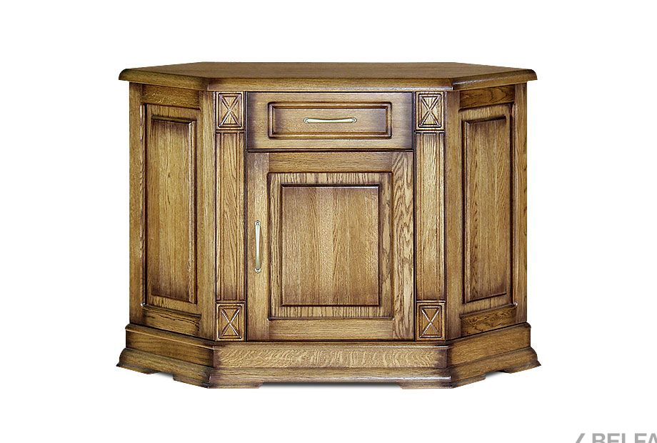 Тумба угловая "Верди Люкс 1у" массив и шпон дуба 1