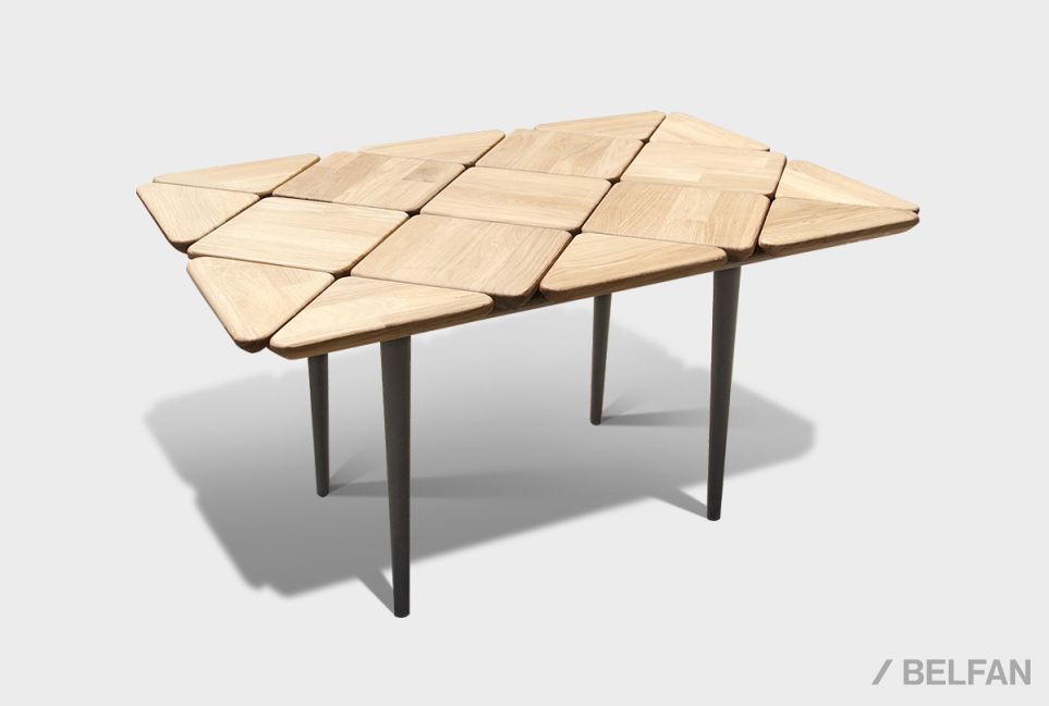 Стол журнальный "Арт" (мозаика) массив дуба, металл 1